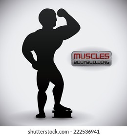 bodybuilding graphic design , vector illustration