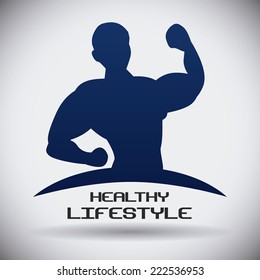 bodybuilding graphic design , vector illustration