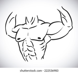 Bodybuilding Graphic Design Vector Illustration Stock Vector (Royalty ...