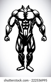 bodybuilding graphic design , vector illustration