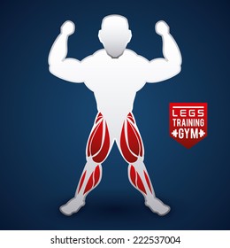bodybuilding graphic design , vector illustration