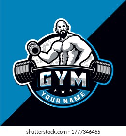 Bodybuilding And Gym Esport Logo Design Vector