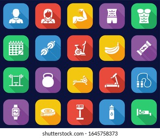 Bodybuilding Icons Flat Design Set Big