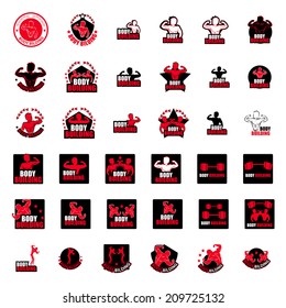 Bodybuilding Icons Set - Isolated On White Background - Vector Illustration, Graphic Design Editable For Your Design 