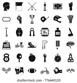 Bodybuilding icons set. Simple style of 36 bodybuilding vector icons for web isolated on white background