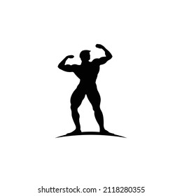 Bodybuilding illustration silhouette flat icon