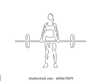 Bodybuilding isolated line drawing, vector illustration design. Sport collection.