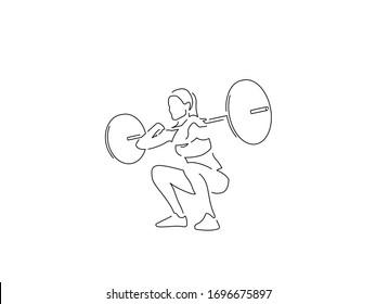 Bodybuilding isolated line drawing, vector illustration design. Sport collection.