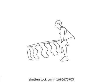 Bodybuilding isolated line drawing, vector illustration design. Sport collection.