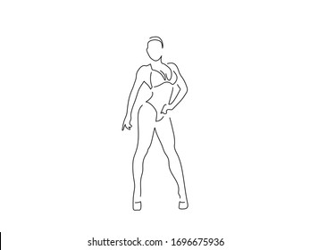 Bodybuilding isolated line drawing, vector illustration design. Sport collection.