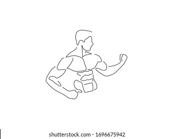 Karosseriebau, einzelne Linienzeichnung, Vektorillustration-Illustration-Design. Sport-Kollektion.