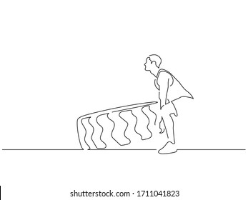 Bodybuilding isolated line drawing, vector illustration design. Sport collection.