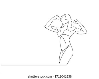 Bodybuilding isolated line drawing, vector illustration design. Sport collection.