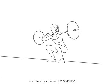 Bodybuilding isolated line drawing, vector illustration design. Sport collection.