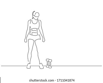 Bodybuilding isolated line drawing, vector illustration design. Sport collection.