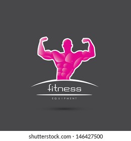 Bodybuilding label - vector illustration