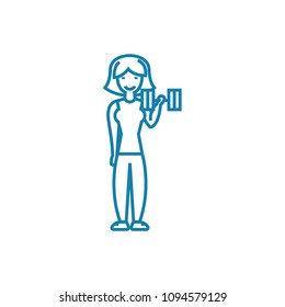 Bodybuilding linear icon concept. Bodybuilding line vector sign, symbol, illustration.