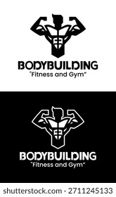 Logotipo de culturismo Sharp Muscular Training Identity