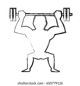 Bodybuilding man silhouette
