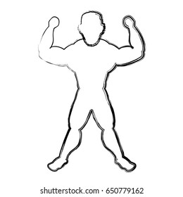 Bodybuilding man silhouette