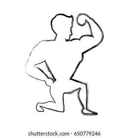 Bodybuilding man silhouette