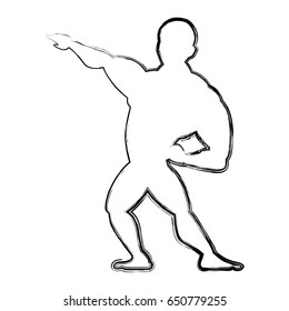Bodybuilding man silhouette