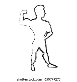 Bodybuilding man silhouette