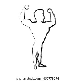 Bodybuilding man silhouette