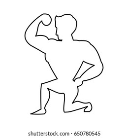 Bodybuilding man silhouette