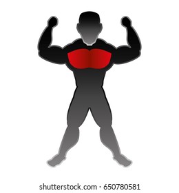 Bodybuilding man silhouette