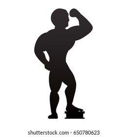 Bodybuilding man silhouette