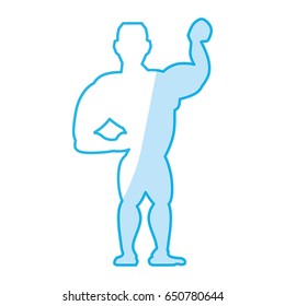Bodybuilding man silhouette