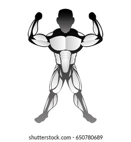 Bodybuilding man silhouette