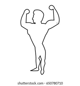 Bodybuilding man silhouette