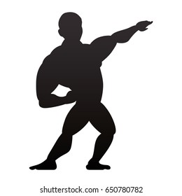 Bodybuilding man silhouette