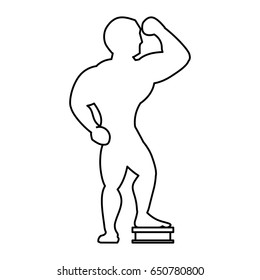 Bodybuilding man silhouette