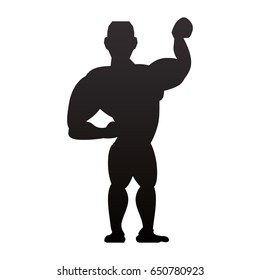 Bodybuilding man silhouette