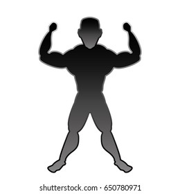 Bodybuilding man silhouette