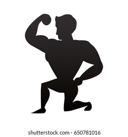 Bodybuilding man silhouette