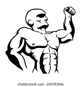 Bodybuilding man silhouette