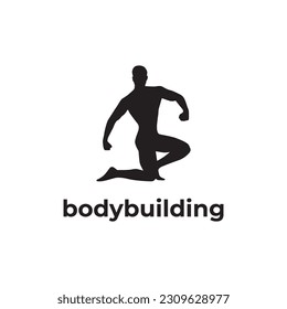 diseño vectorial de silueta de hombre de construcción de bodybuilding