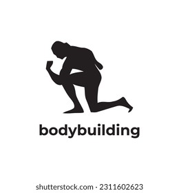 diseño vectorial de silueta de hombre de construcción de bodybuilding