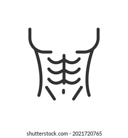 Bodybuilding minimal line icon. Web stroke symbol design. Bodybuilding sign isolated on a white background. Premium line icon.