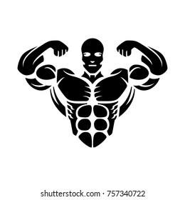 Bodybuilding. Muscular structure. Vector.