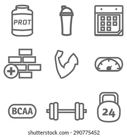 
Bodybuilding and powerlifting icons set
