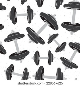 "Bodybuilding" seamless vector background (white)