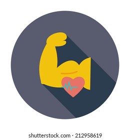 Bodybuilding. Single flat color icon. Vector illustration.