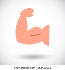 Bodybuilding. Single flat icon on white background. Vector illustration.