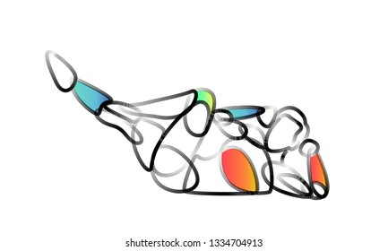 Bodybuilding Sport and activity line drawing, Vector Illustration