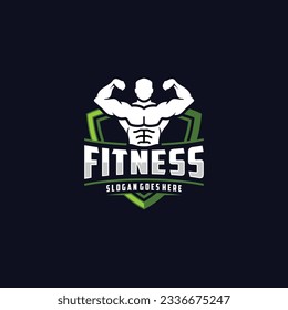 bodybuilding sports fitness logo icon vector template